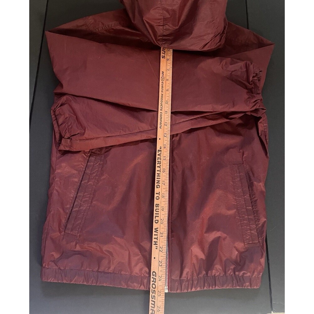 Abercrombie Fitch Windbreaker Jacket Full Zip Hooded Nylon Mens XS Maroon Red - Picture 6 of 6
